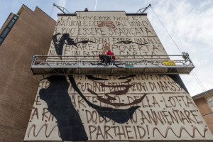 Murale Il condominio dei diritti fase preparatoria foto Francesco Niccolai pic