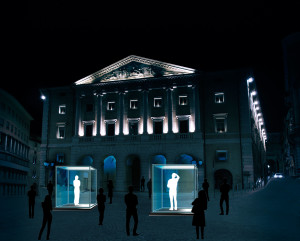 rendering di come sarà posizionato il pubblico